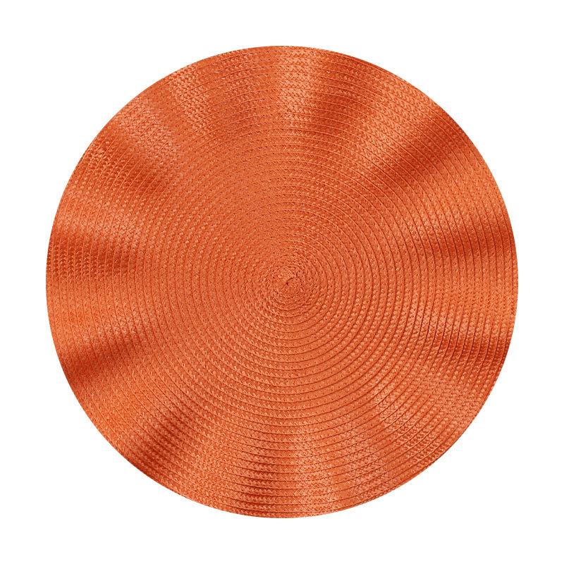 6Pack Round Placemats Solid Color Ruffles Woven Washable Table Mats for Dining Table Heat Resistant Non-Slip Kitchen Accessories