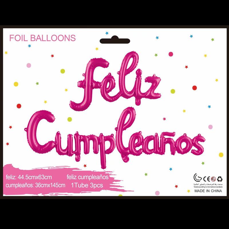 HAPPY BIRTHDAY Spanish Letter Balloon Set
