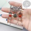 Exaggerated Ethnic Style 925 Sterling Silver Fish Lotus Pendant Necklace for Women with Safety Buckle