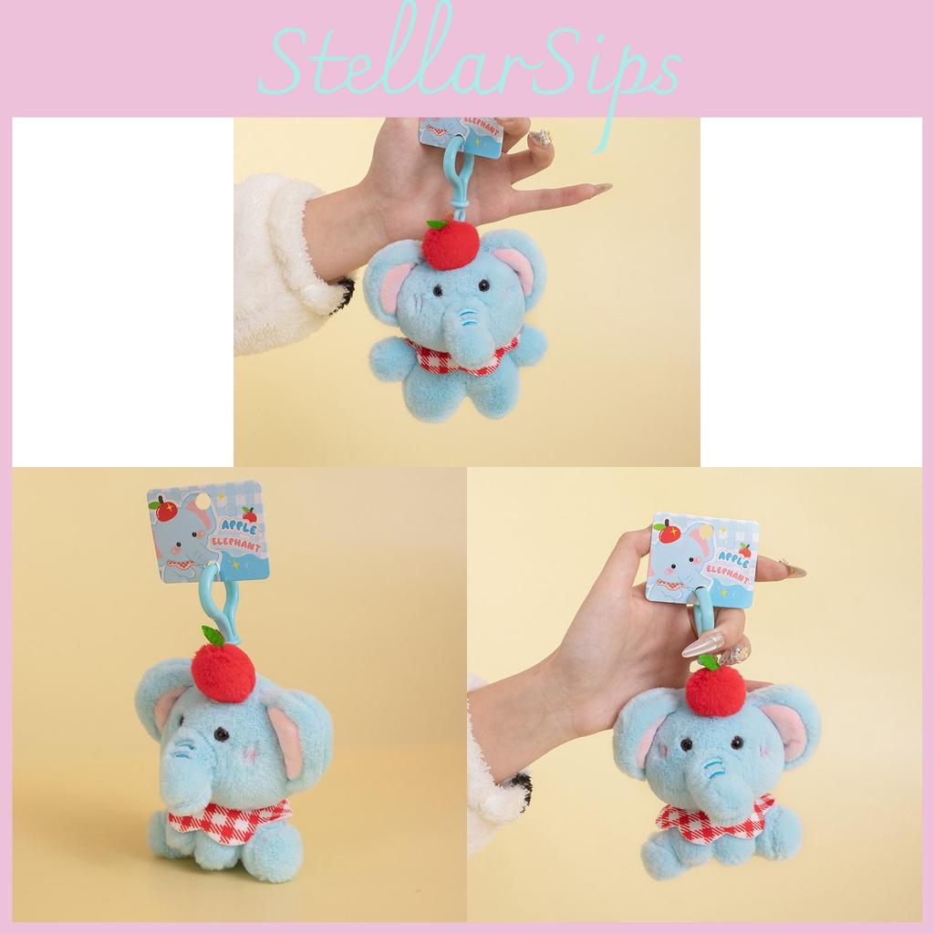 Apple Elephant Plush Keychain With Pp Cotton Filling For Backpack Decor Gift Special Characters Included
