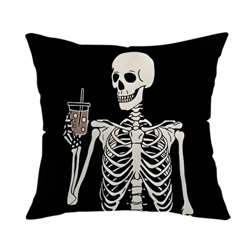 New Halloween Decorative Square Cushion Pillowcase Ghost Skull Pattern Single-sided Printing