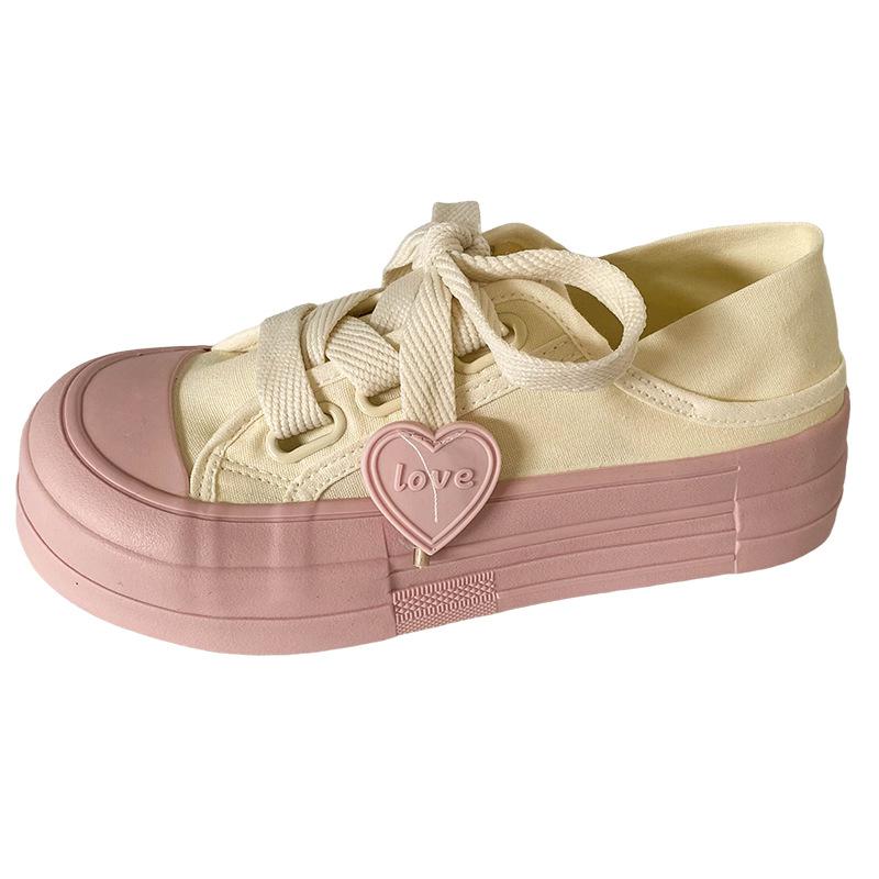 BE-6715 latex insole/love niche two wear canvas shoes women's summer thin lazy versatile half-drag board shoes