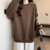 Sweatshirt for Women Cotton Loose Oversized Long Sleeve T-Shirt Fleece Thickened Comfortable Round Neck Casual Pullover Top Sweatshirt