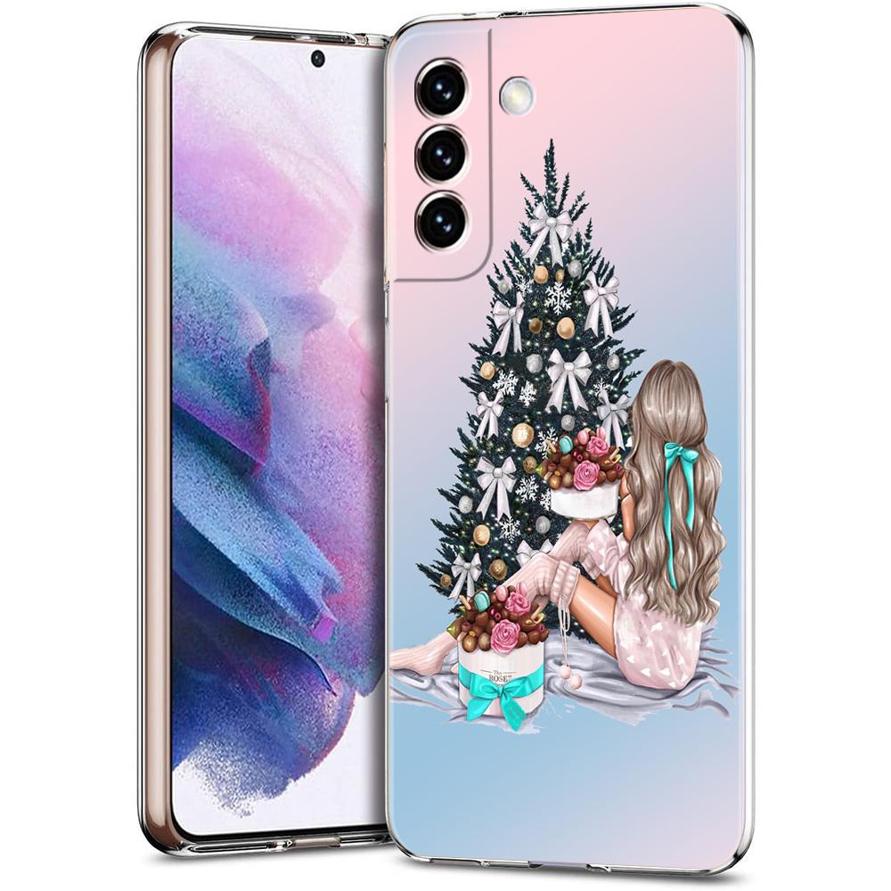 

Новый год Веселое Рождество Прозрачный чехол Для Samsung Galaxy S24 S23 S22 S20 S21 FE Ultra S24 S23 S10 S10E S9 S8 Plus 5G TPU Сумка Samsung S24