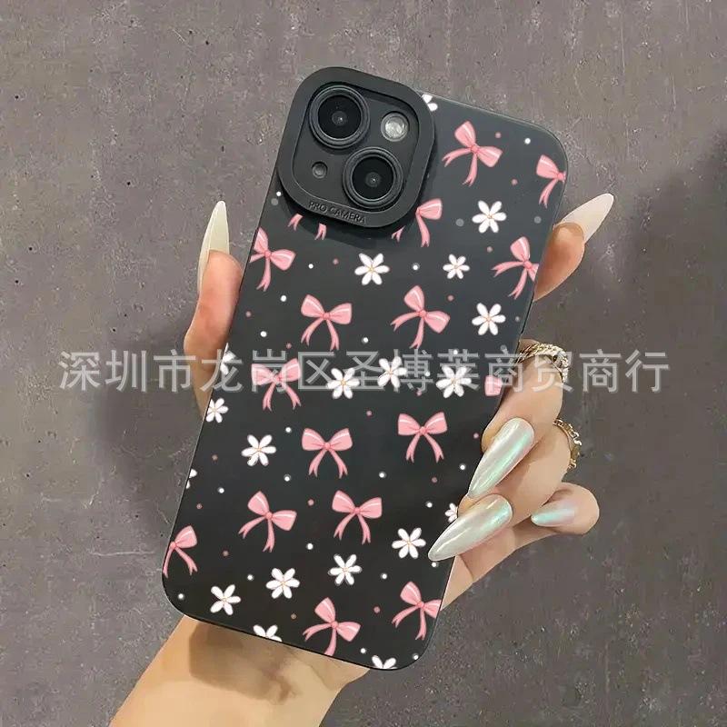 Daisy Bow Is Suitable for Apple 17 Mobile Phone Case Iphone16promax All-inclusive 15 Anti-drop 14 Protective Case 11.