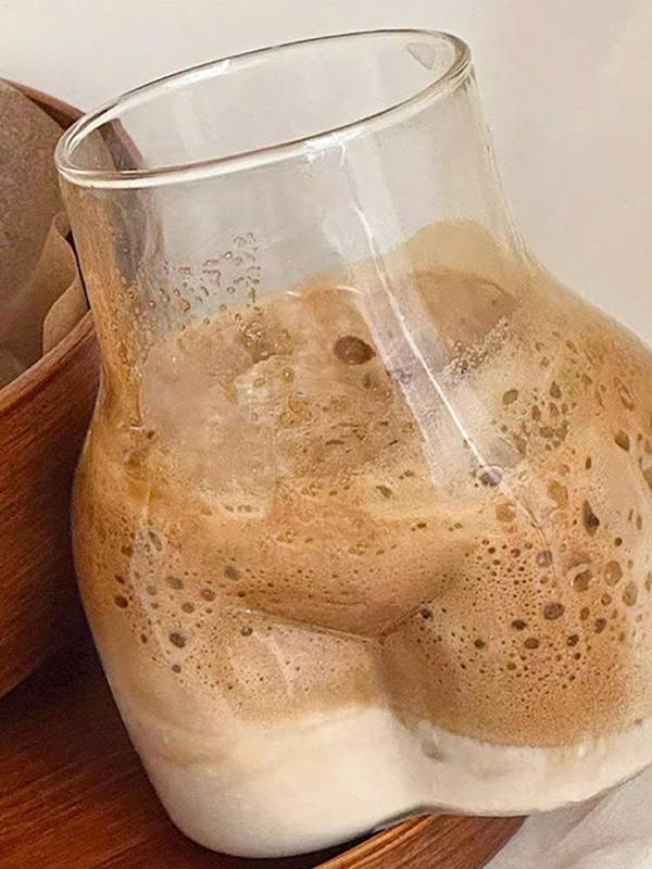 450ml Butt Shaped Mug Milk Cup Borosilicate Glass Transparent Butt Drinking Cups Portable Glass Cup for Water Milk Coffee