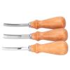 3pcs Leather Edger Professional Trimming Working Kit with Wooden Handle for DIY Craft Leather Cutting