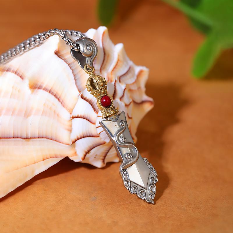 Manjusri Smart Sword Pendant Ethnic Style Couple's Portable Necklace Manjusri Sword Pendant