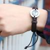 Men Women Alloy Tai Ying Yang Pattern Faux Leather Braid String Bracelet Chain