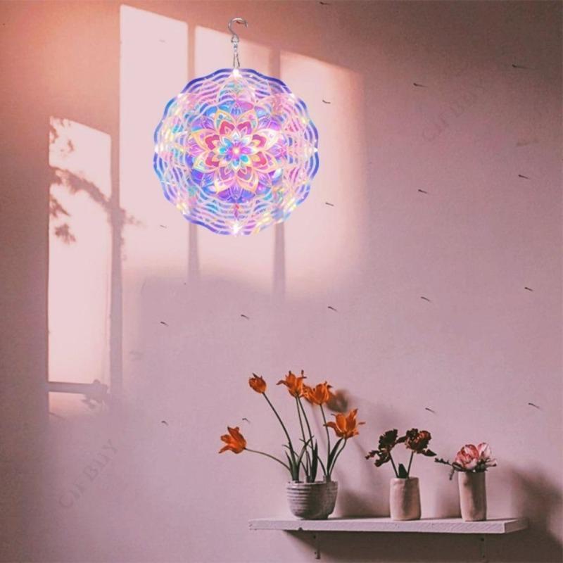 Sparkling Stainless Steel Wind Spinner | Reflective Garden & Patio Decor