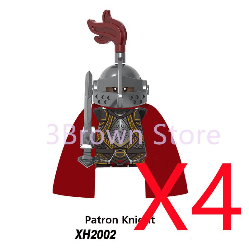 MOC Medieval Building Blocks Castle Knights Army Soldiers Warrior Accessories Warhorse Helmets Shields Armor Toy Gifts S036 DIY