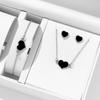 4 Piece Set Of Four Color Matching Love Zircon Fashionable Elegant Creative Exquisite Necklace Bracelet Earring Combination Set