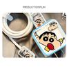 Crayon Shin-Chan Charger Case Cable Cover For Iphone 18W/20W Fast Charger Cover Data Cable Head Bite Winder Protector Shell