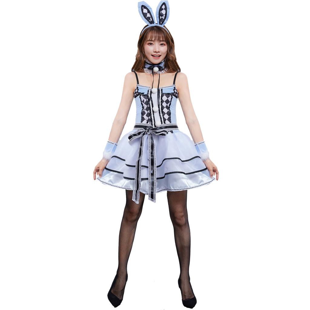 Halloween Costume Cute Plaid Bunny Costume, Game Uniform Copay Cosplay Bunny