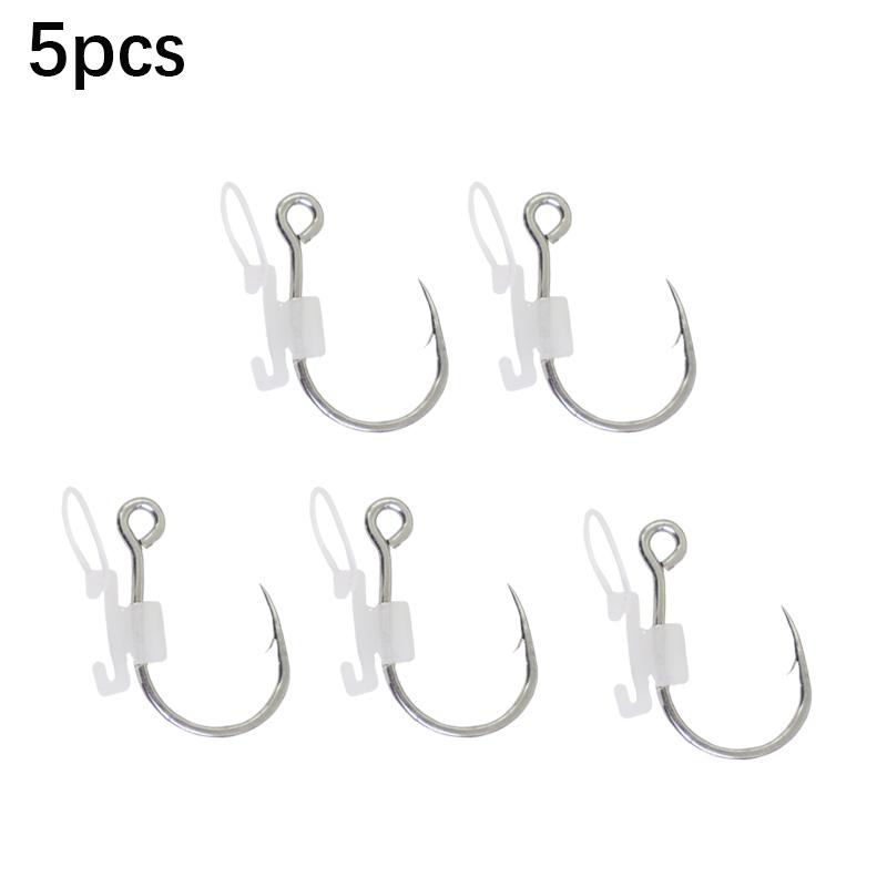 5/10Pcs Luminous Live Shrimp Fixing Hook Metal Barbed Freshwater Saltwater Catfish Bass Fishing Hook Fishing Accessories