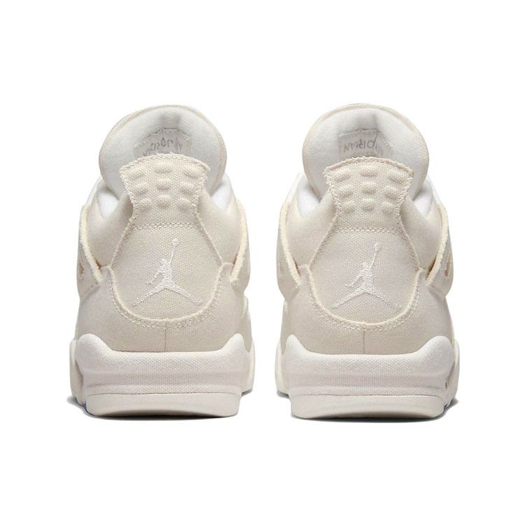 Air Jordan 4 Retro Blank Canvas Women Sneakers Cream Sail Cement-Grey DQ4909-100