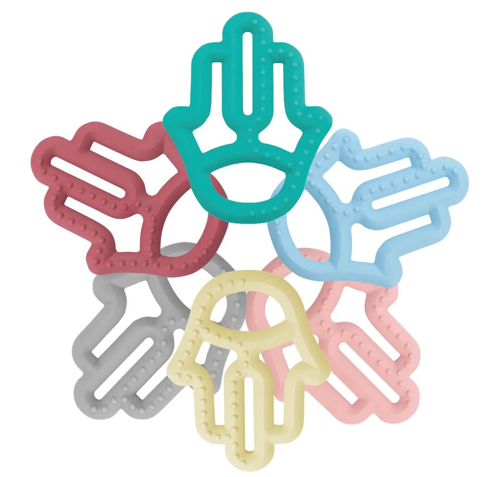 Silicone Teether for Babies Mom's Hand Pink Toy MinikOiOi 1 Pc.