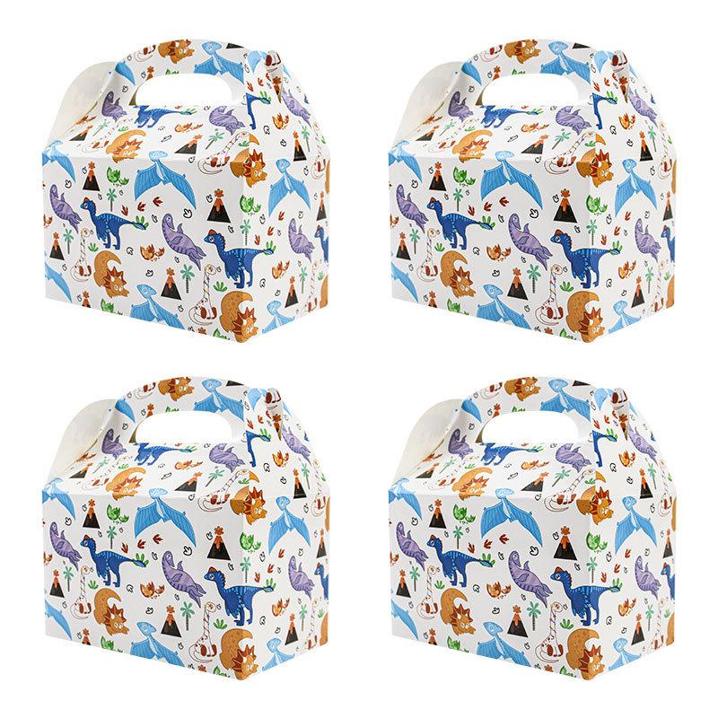 

Cartoon Three-Color Dinosaur Pattern Portable Carton, Birthday Candy Packaging Box, Holiday Event Souvenir Box