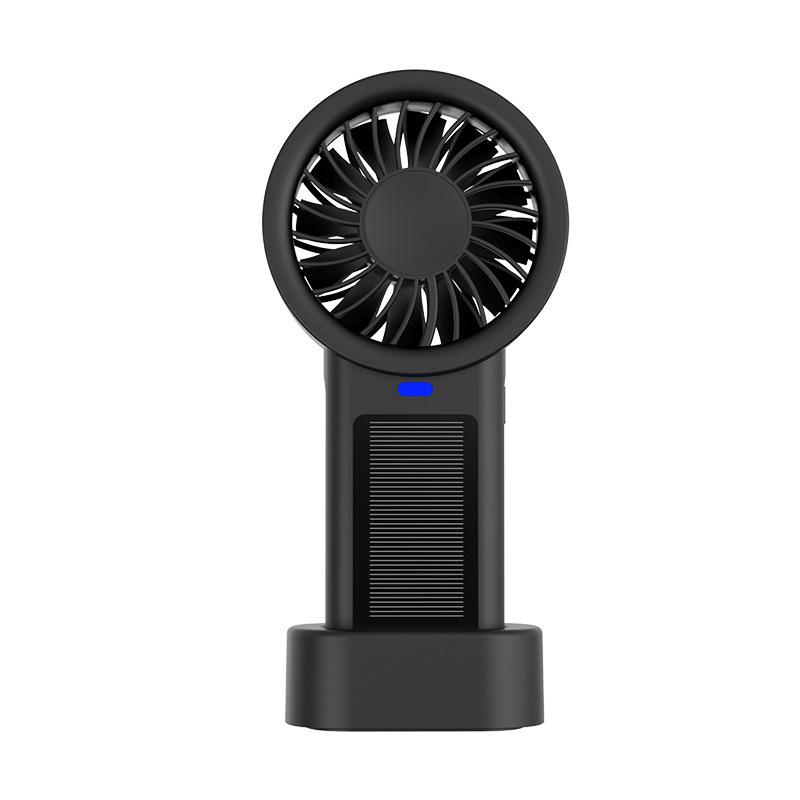 

Portable USB Rechargeable Handheld Mini Fan with Solar Power and High-Speed Continuous Use 1200mA Battery чёрный