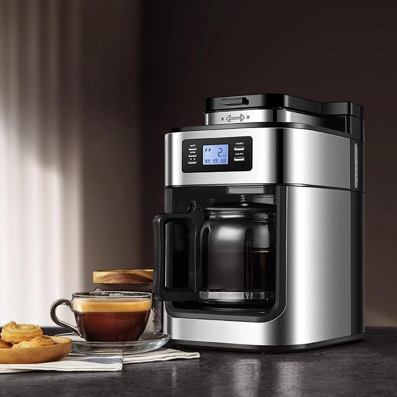 Cafetera de Goteo 220V para el Hogar Automática Pantalla LED Molinillo de Granos Molienda Fresca Café Té Leche
