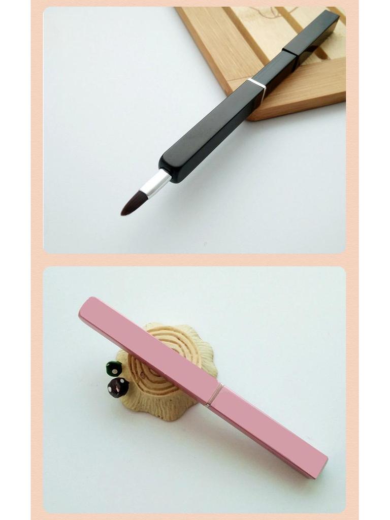 Retractable Lip Brush with Lid - Concealer and Lipstick Makeup Tool Compact