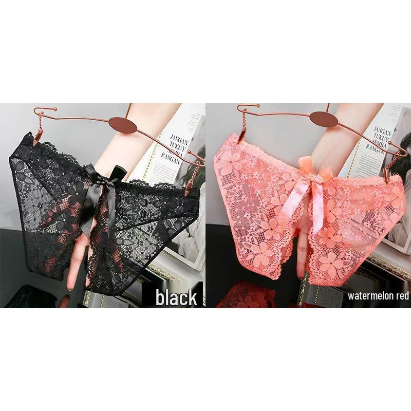 Women's Lace Bow Seamless Open Crotch Panties: Sexy, Hot, and Breathable