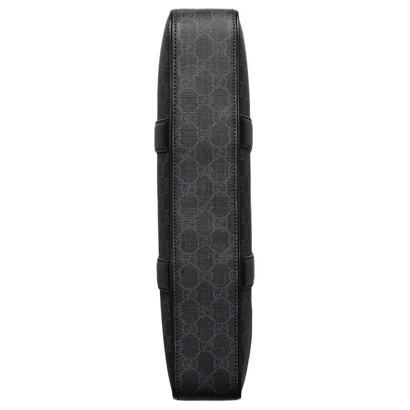 Gucci Magnetic Closure, Detachable and Adjustable Shoulder Strap, Canvas Tote Bag, Shopping Bag, Handbag, Medium Size, Men's Black