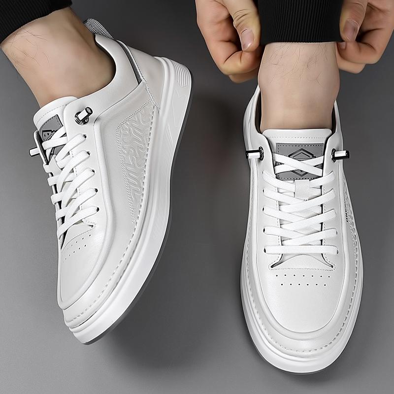 Fashion New Trend Men's Casual Shoes Versatile Leather Shoes for Men Fashion Lace-up Male Vulcanize Shoes Skateboard Footwear Sneakers