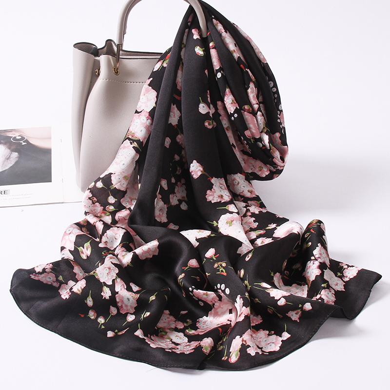 Sciarpa Lunga 100% Seta Donna Lusso Shawl in Raso di Seta Naturale Foulard Sottile Primaverile per Capelli Sciarpa da Collo in Vera Seta di Hangzhou
