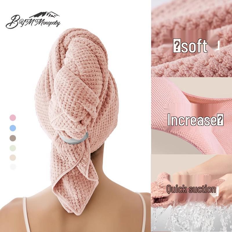 Extra Large, Extra Thick Quick-Dry Women's Hair Towel - Class A Pure Cotton, Absorbent, Head Wrap