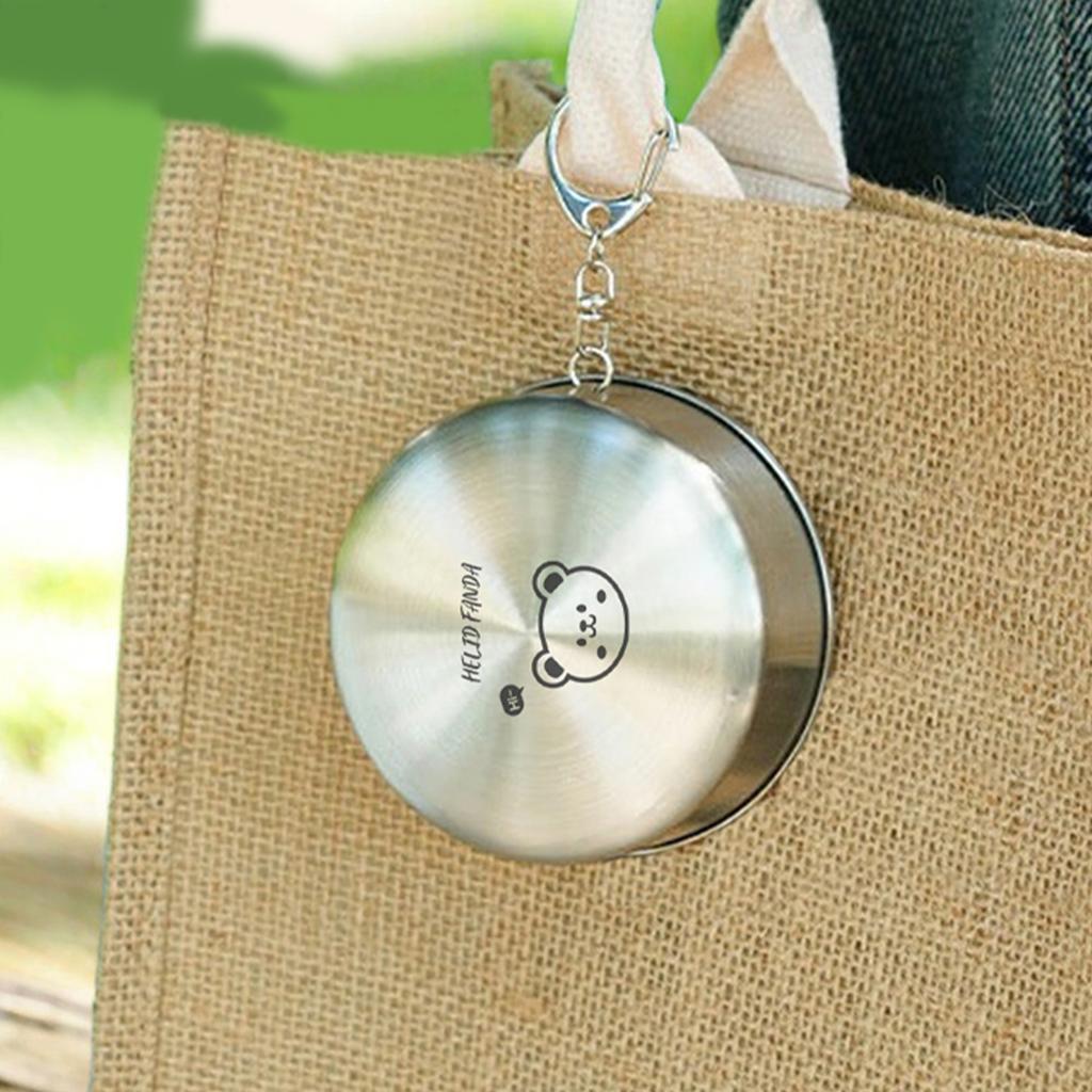 304 Nerezový skládací hrnek Přenosný kempingový teleskopický hrnek Cestovní hrnek Zatahovací skládací hrnek s klíčenkou