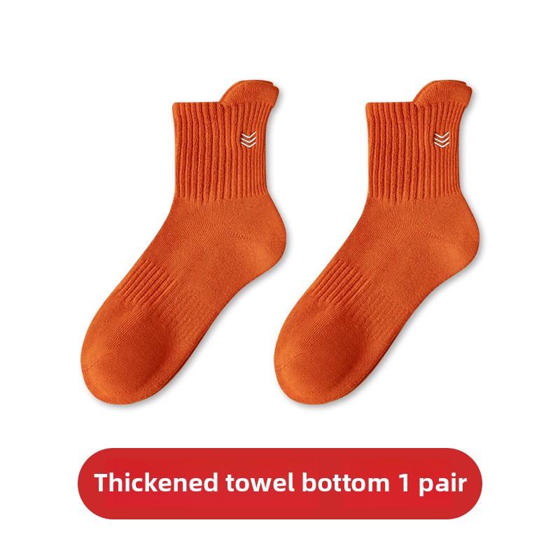 Men's Winter Velvet and Thick Towel Bottom High Waist Warm Teenagers In The Tube Pure Cotton Socks