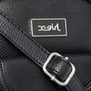 X-girl Faux Leather Flap Shoulder Bag, Women's, Black, Free Size