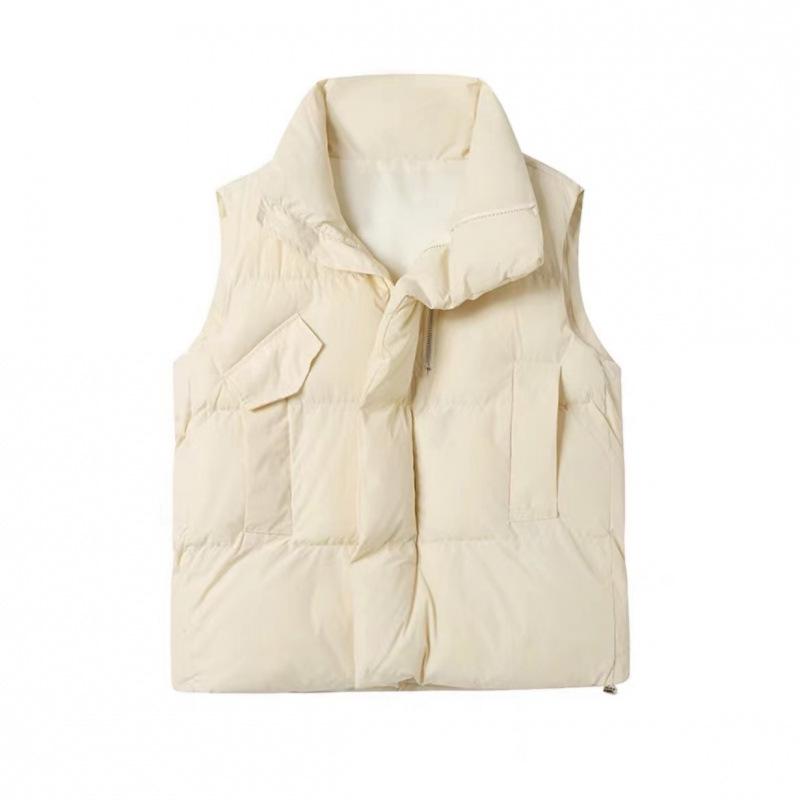 Women's European Style Sleeveless Down Cotton Padded Jacket - Versatile Autumn/Winter Fashion Vest