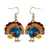 12 Styles Turkey Collection Drop Earrings Colorful Enamel Ear Stud For Women Gilrs Thanksgiving Day Party Jewelry Festival Gift
