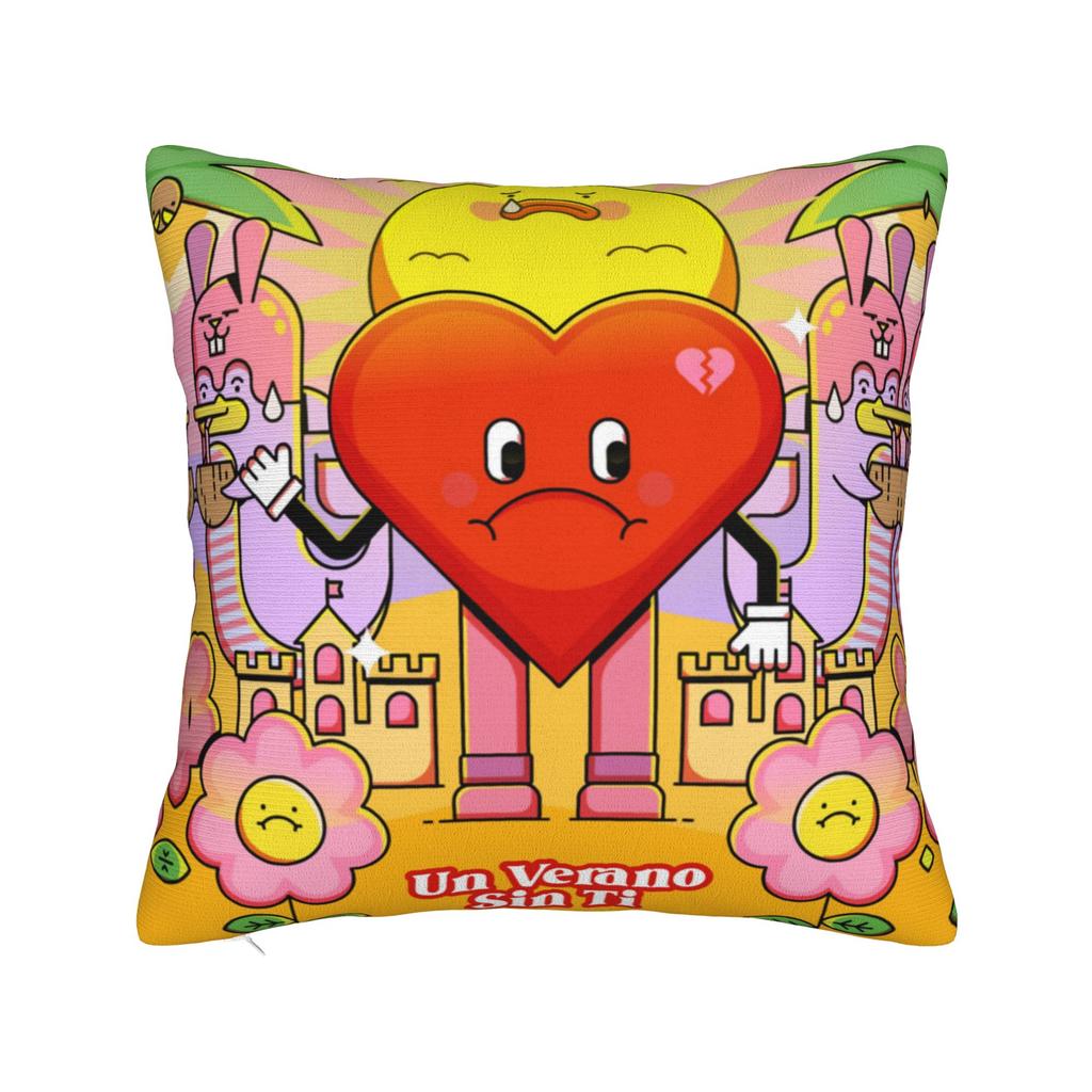 The Only Thing More Powerful Than Hate Is Love Square Pillow Cases Bad Bunny Cushion Covers Throw Pillow Case Cover for Bed