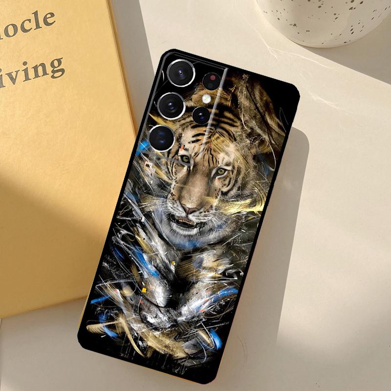 Cool Animal Big Cat Tiger Phone Case For Samsung Galaxy S25 S20 S21 S22 S23 S24 Ultra S9 S10 Plus S25 FE Cover Shell