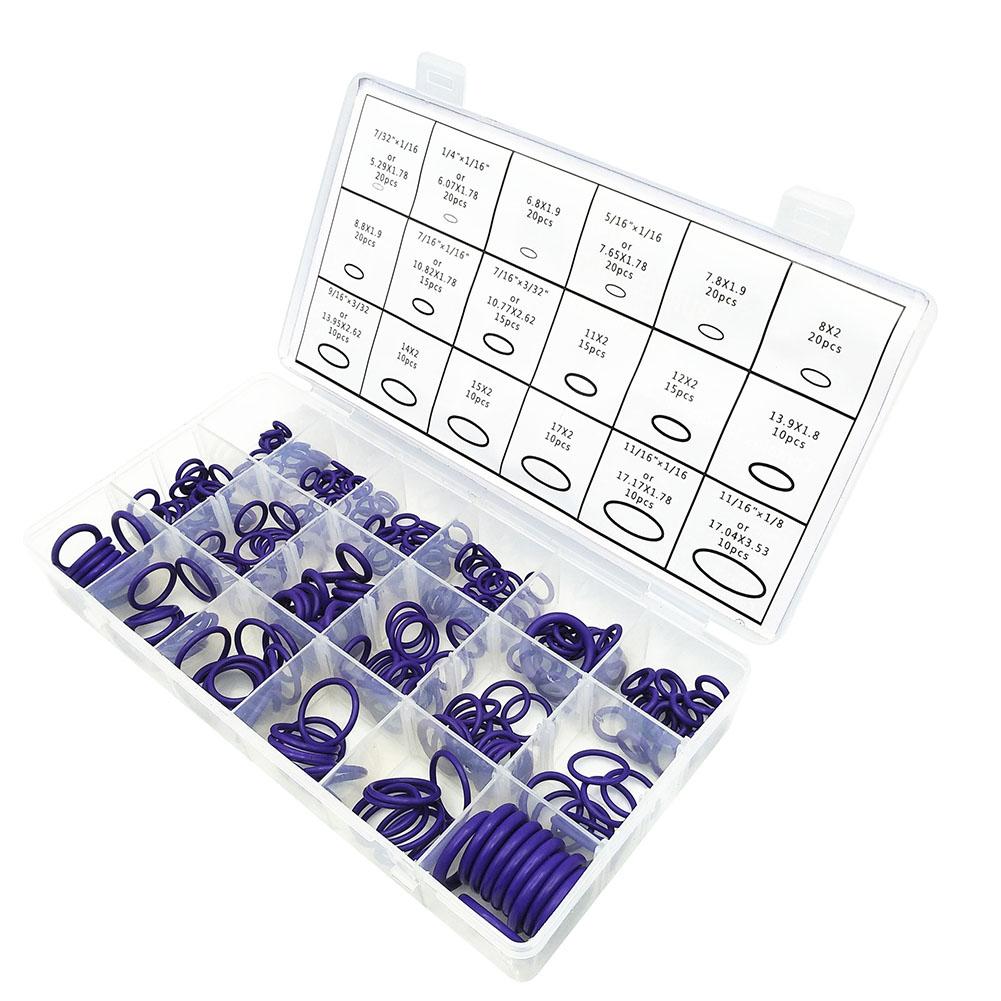 270pcs/set 18 Sizes HNBR O Rings Air Conditioning Compressor Refrigerant Seal Rings Auto Maintenance Accessories