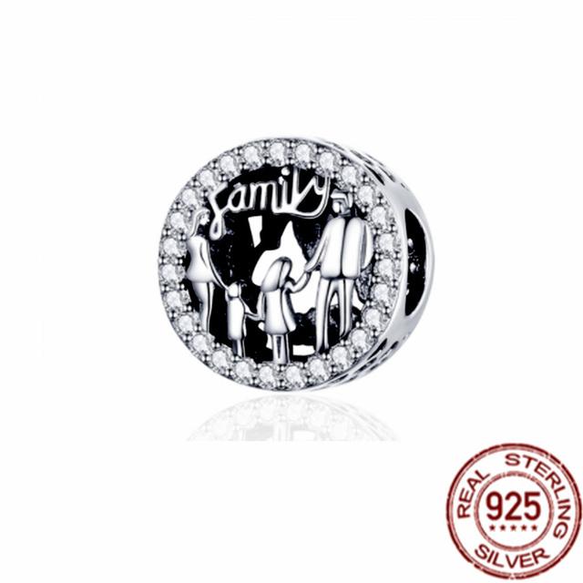 DIY Sparkling Family Tree Rose Flowers Car Heart Charm 925 Sterling Silver Beads Fit Original Fasion Bracelet Fine Jewelry Gift