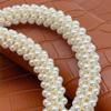High-Quality Pearl Woven Handmade Bag Handle with Iron Rings