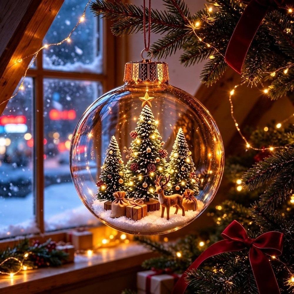 Acryl-Weihnachtskugel-Schmuck Transparenter Schneemann Kristallkugel Weihnachten Hängedekoration