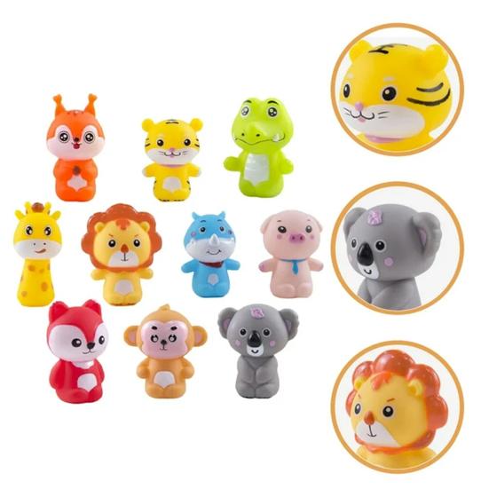 10Pcs Animal Finger Puppet Toddlers Storytelling Playtime Role Playing Cartoon Lion Pig Tiger Fox Monkey Koala Giraffe Educational Comfort Toy