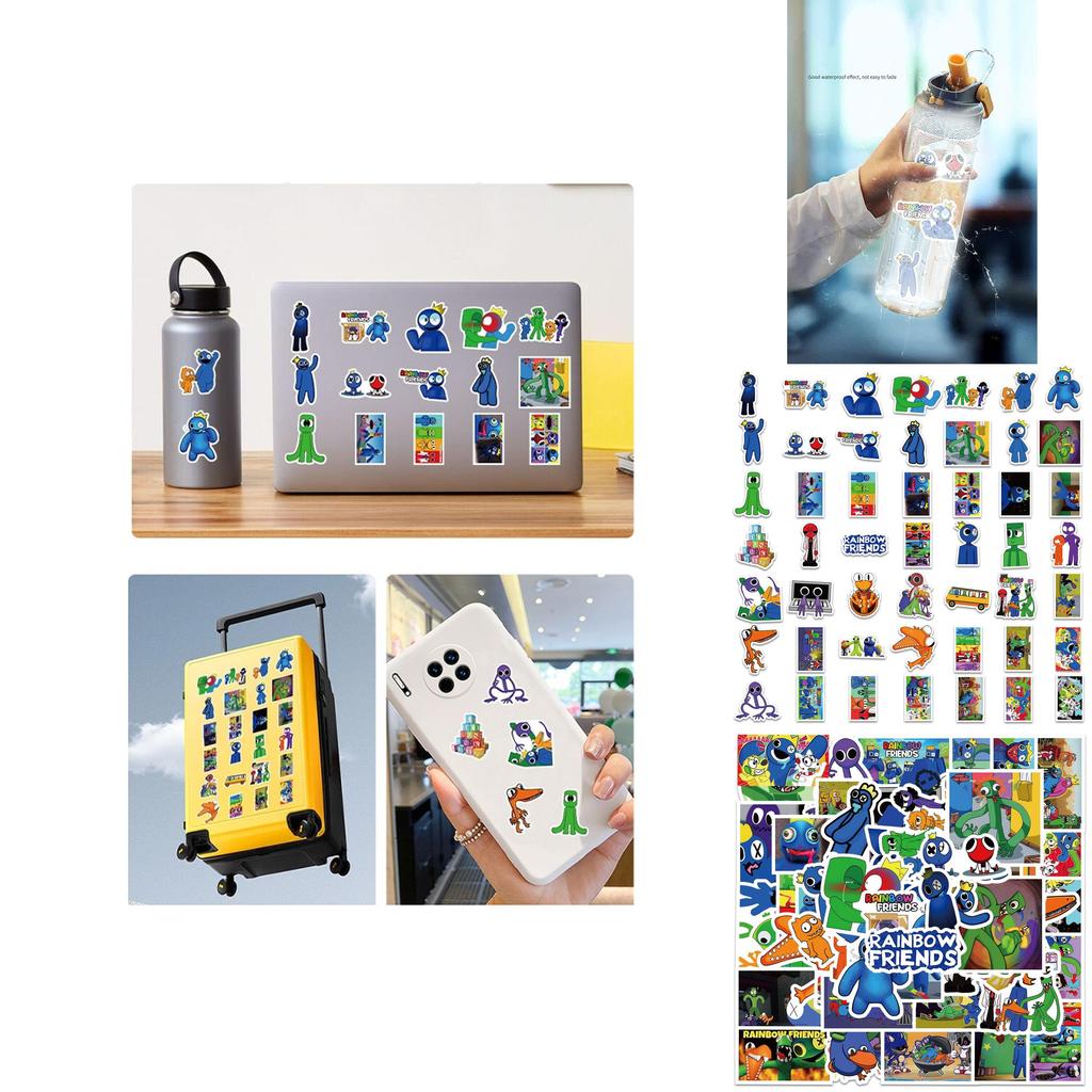 Wasserdichtes und wiederverwendbares Roblox Rainbow Friends Sticker Set mit 60 Stück