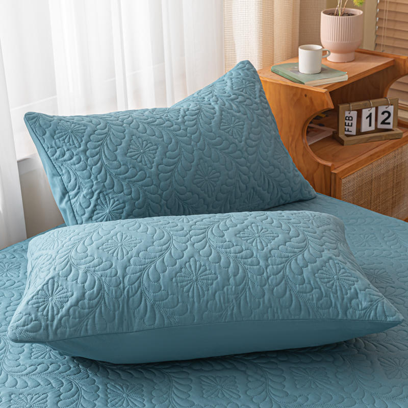 1 Pc Waterproof Quilted Pillowcase Solid Color Pillow Cover Case 48x74cm Pillowcover
