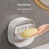 Punch-Free Wall-Mounted Soap Holder with Drain for Bathroom