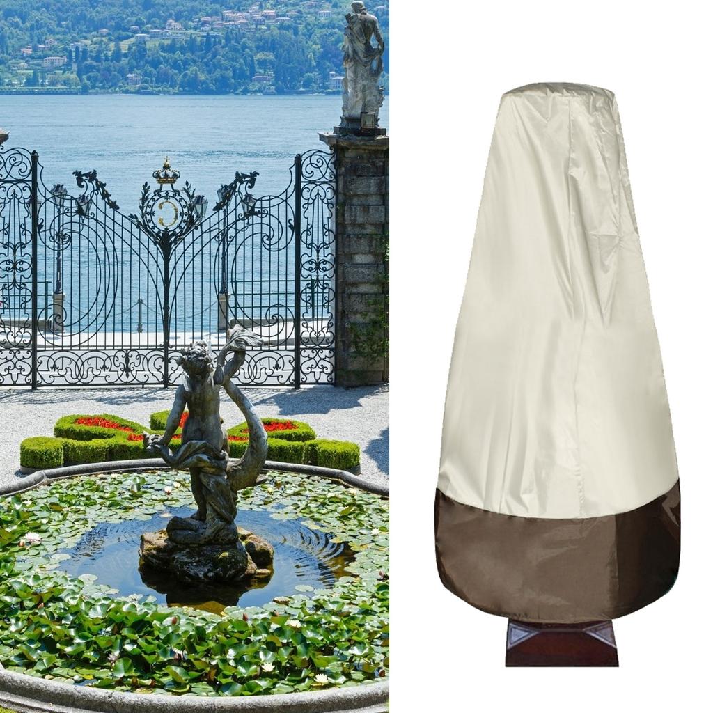 Garden Fountain Cover 210D Silver Coated Oxford Cloth Waterproof Statue  ive Cover for Outdoor Patio