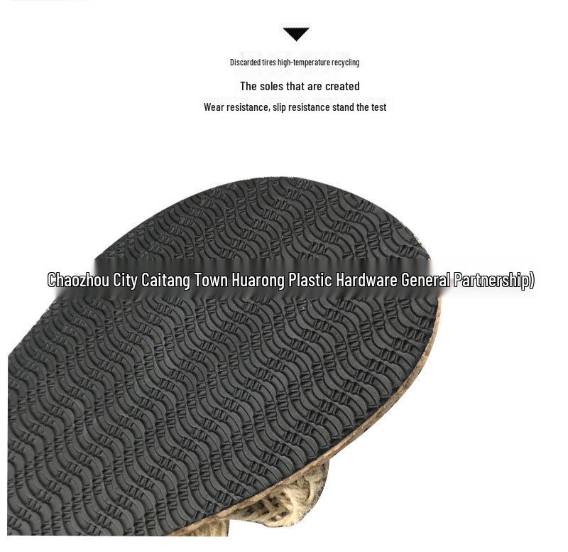 Daisy Women's Herringbone Hemp Rope Flip-Flops: Summer Straw Woven Low Heel Slip-On Sandals