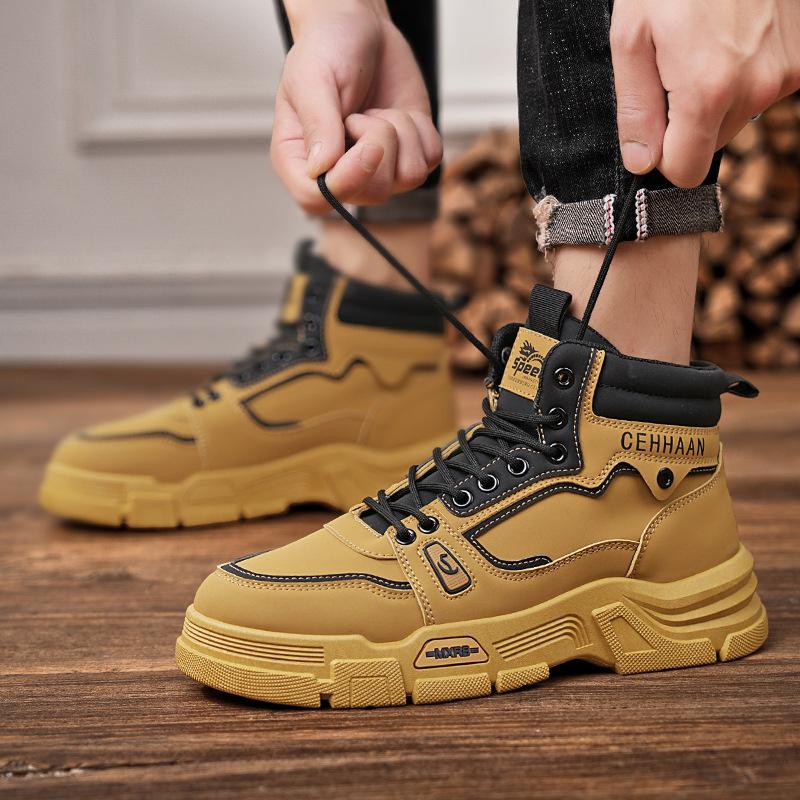 Martin boots men's 2024 new autumn men's British style high-top retro men's shoes labor insurance tooling rhubarb boots