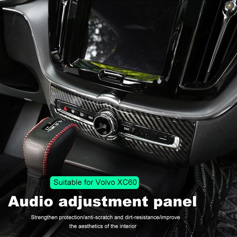 For Volvo XC60 Audio Adjustment Panel Decorative Frame Knob Button Central Control Interior 2018