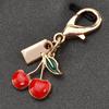 Exquisite High-End Cherry Keychains  Versatile Bag Pendant Car Key Ring Creative Backpack Decoration Accessories Gifts
